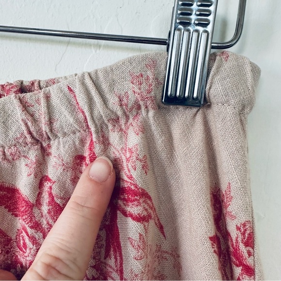 Soft Surroundings Vintage Antique Cottage Pattern Ruffle Hem Linen Blend Skirt - Picture 8 of 13